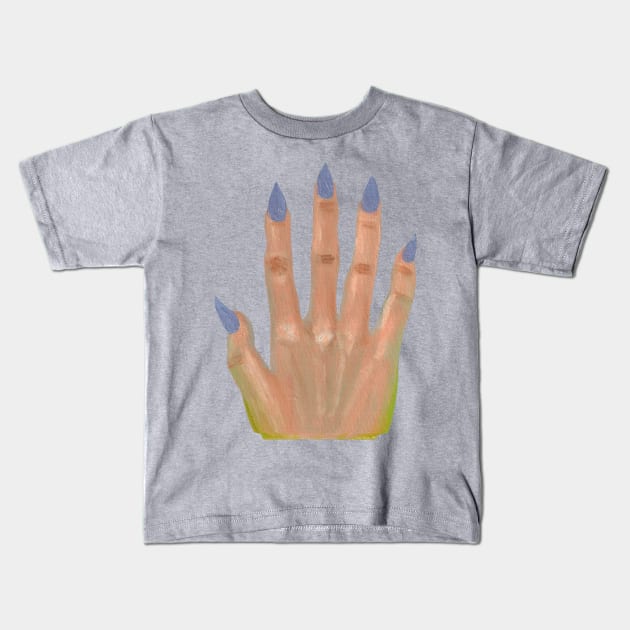 Hand - nail art painting Kids T-Shirt by beeauntsay